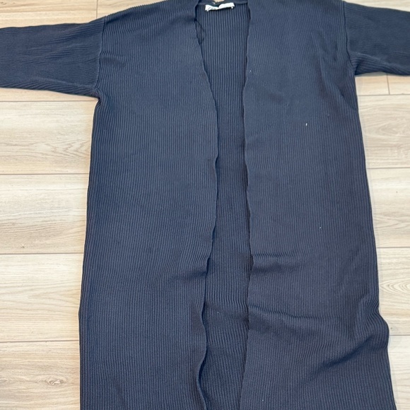 ZARA Navy Blue Knit Long Maxi Duster Cardigan - Picture 3 of 3